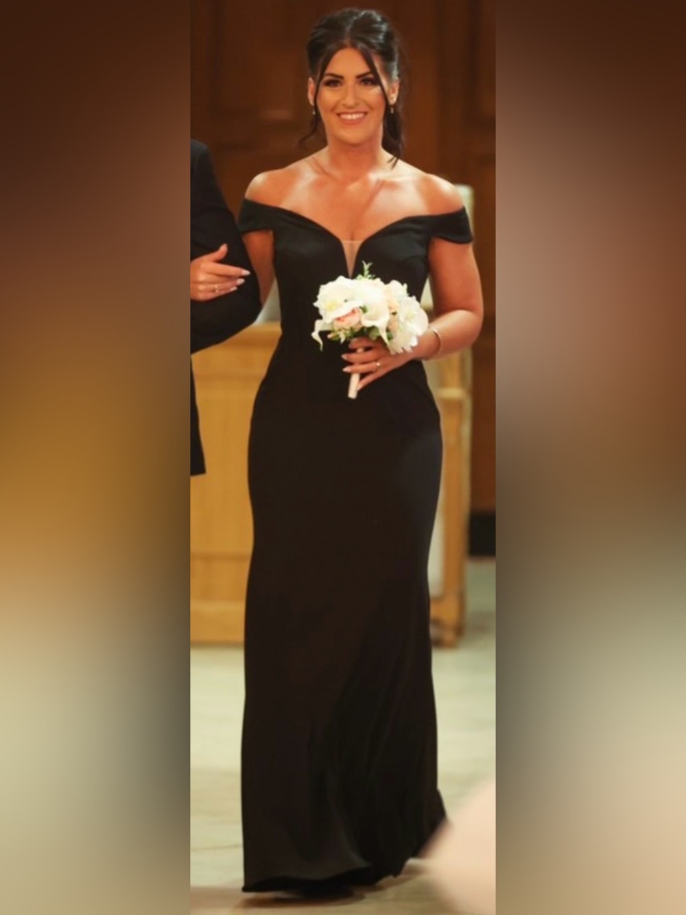 Azazie Black V-Neck Maxi Bridesmaid Dress